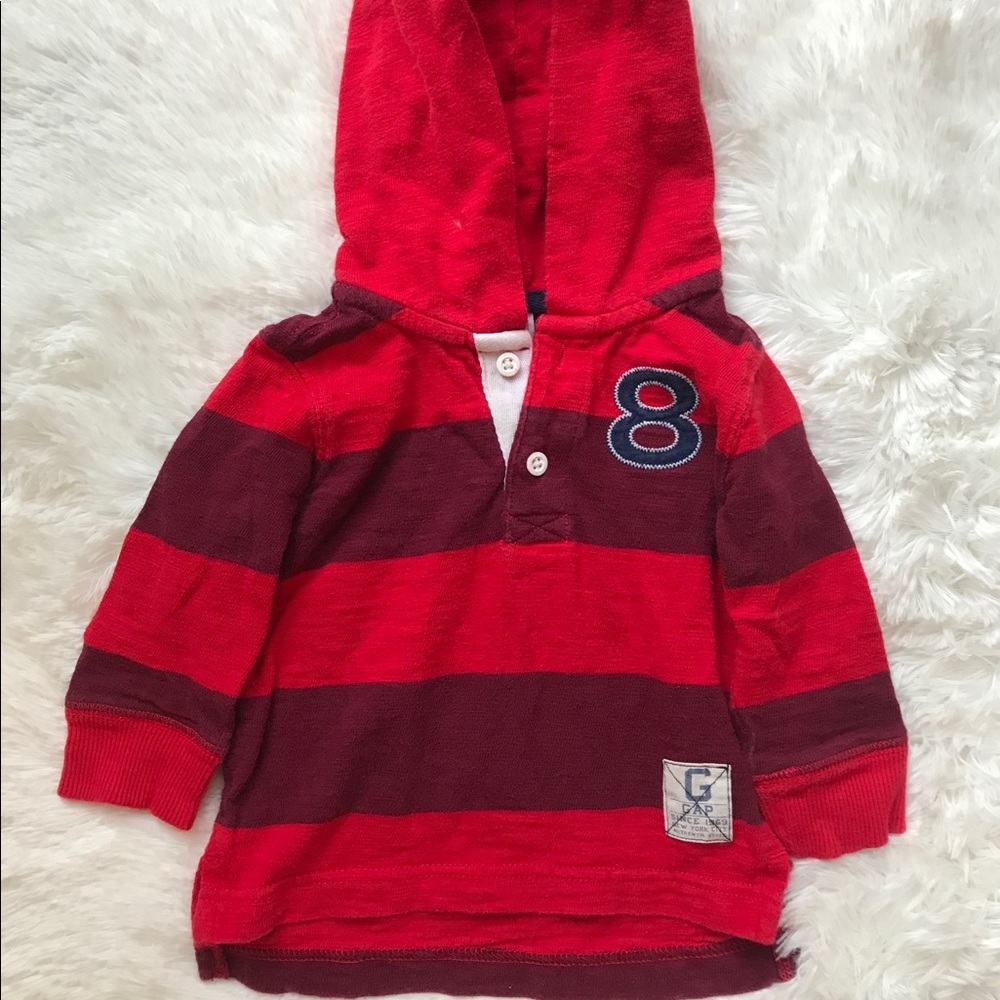 Gap Boys Red Hooded Sweatshirt Size 12-18 months